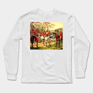 Classic English Hunt with Aristocrats, Horses and Dogs Long Sleeve T-Shirt